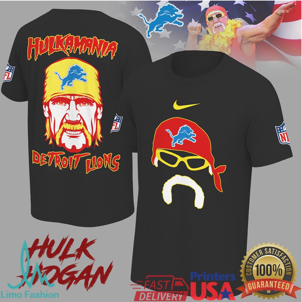 Detroit Lions Hulk Hogan Hulkamania Wrestling x Football T Shirt - Limotees LLC