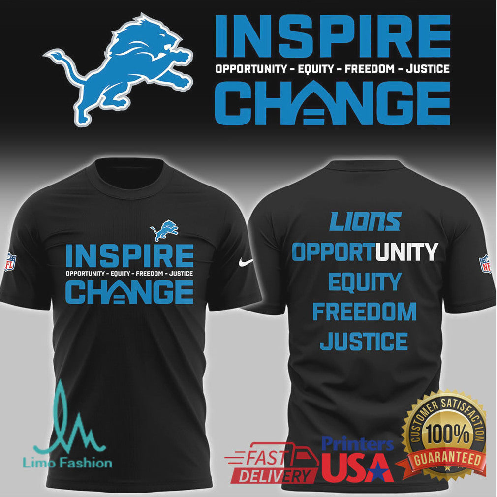 Detroit Lions Inspire Change Social Justice NFL T Shirt and Hoodie - Limotees LLC