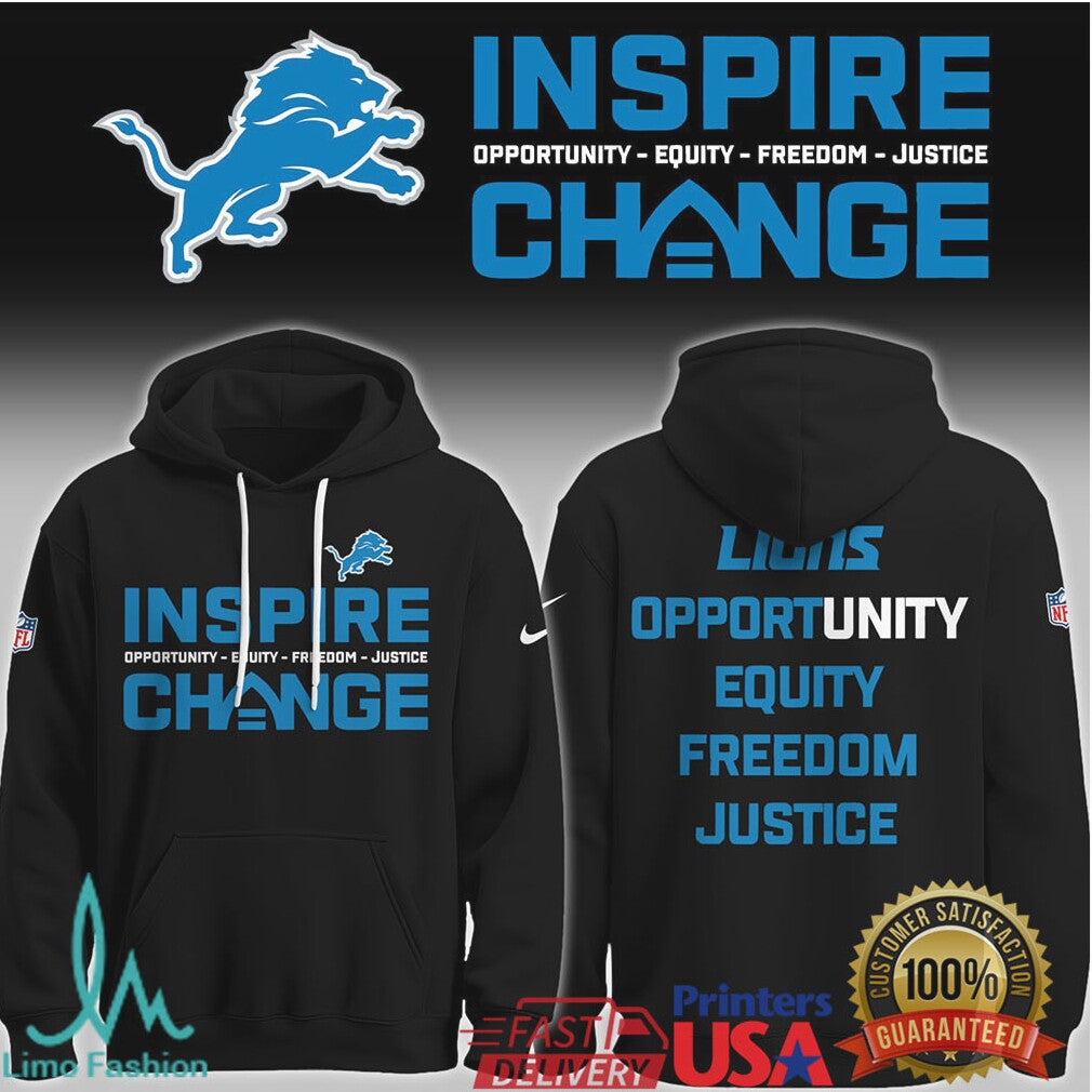 Detroit Lions Inspire Change Social Justice NFL T Shirt and Hoodie - Limotees LLC