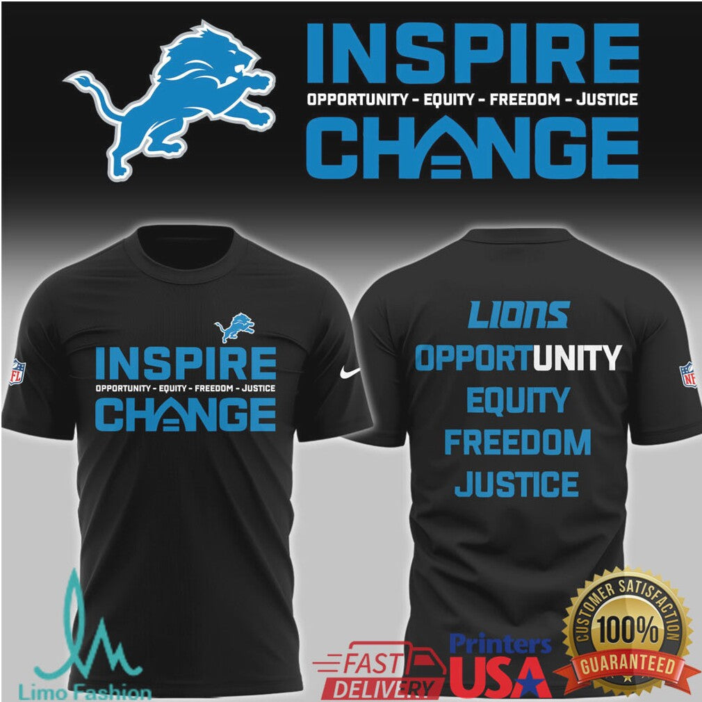 Detroit Lions Inspire Change Social Justice NFL T Shirt and Hoodie - Limotees LLC