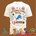 Detroit Lions International Cat Day Paw Print Graphic Tshirt - Limotees LLC