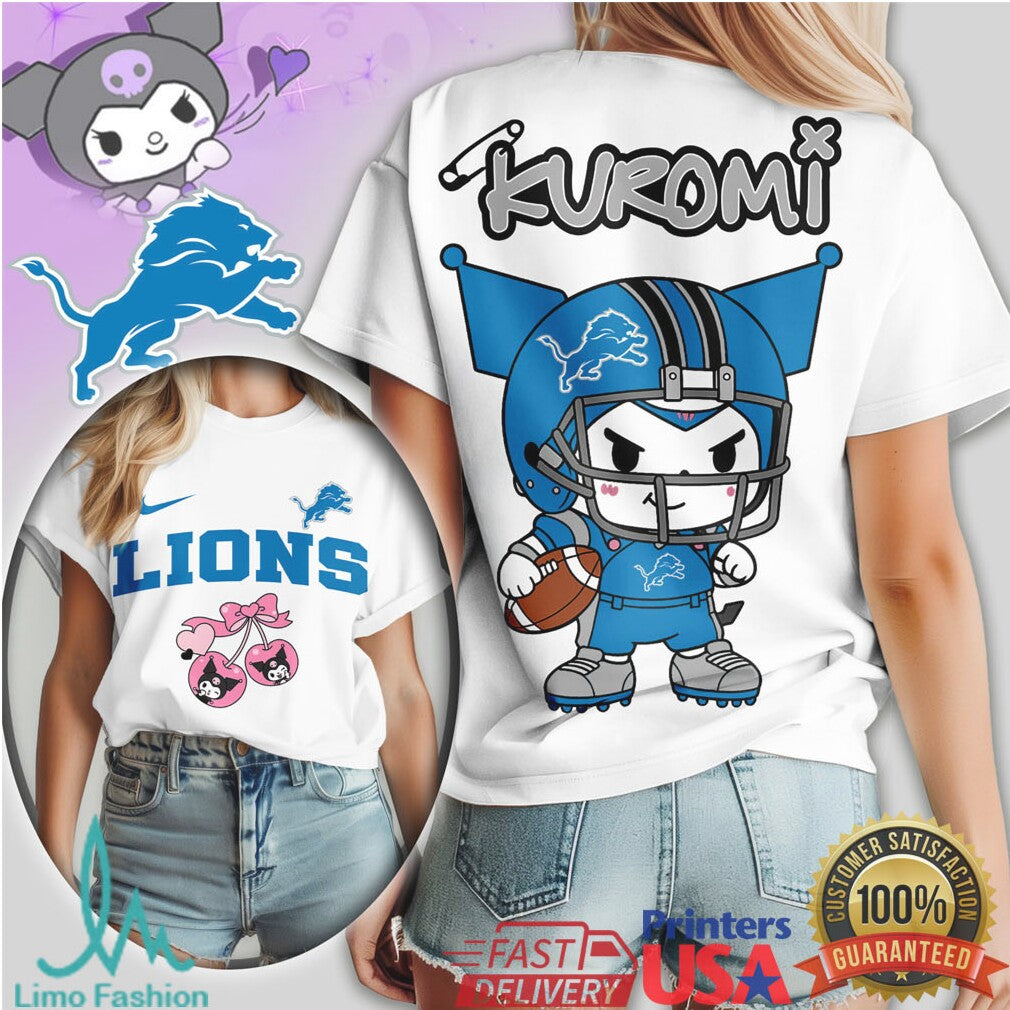 Detroit Lions Kuromi Sanrio Cute NFL Team Shirt - Limotees LLC