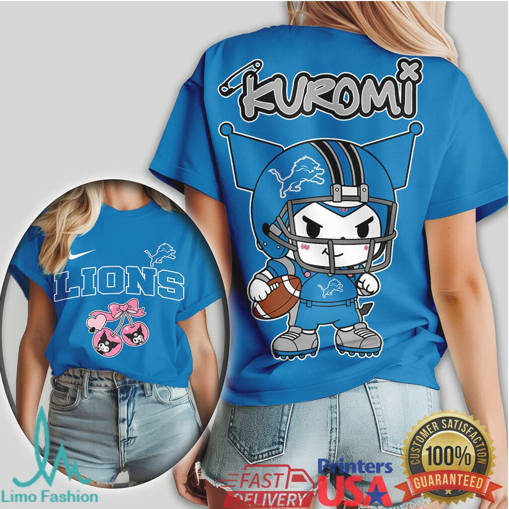 Detroit Lions Kuromi Sanrio Cute NFL Team Shirt - Limotees LLC