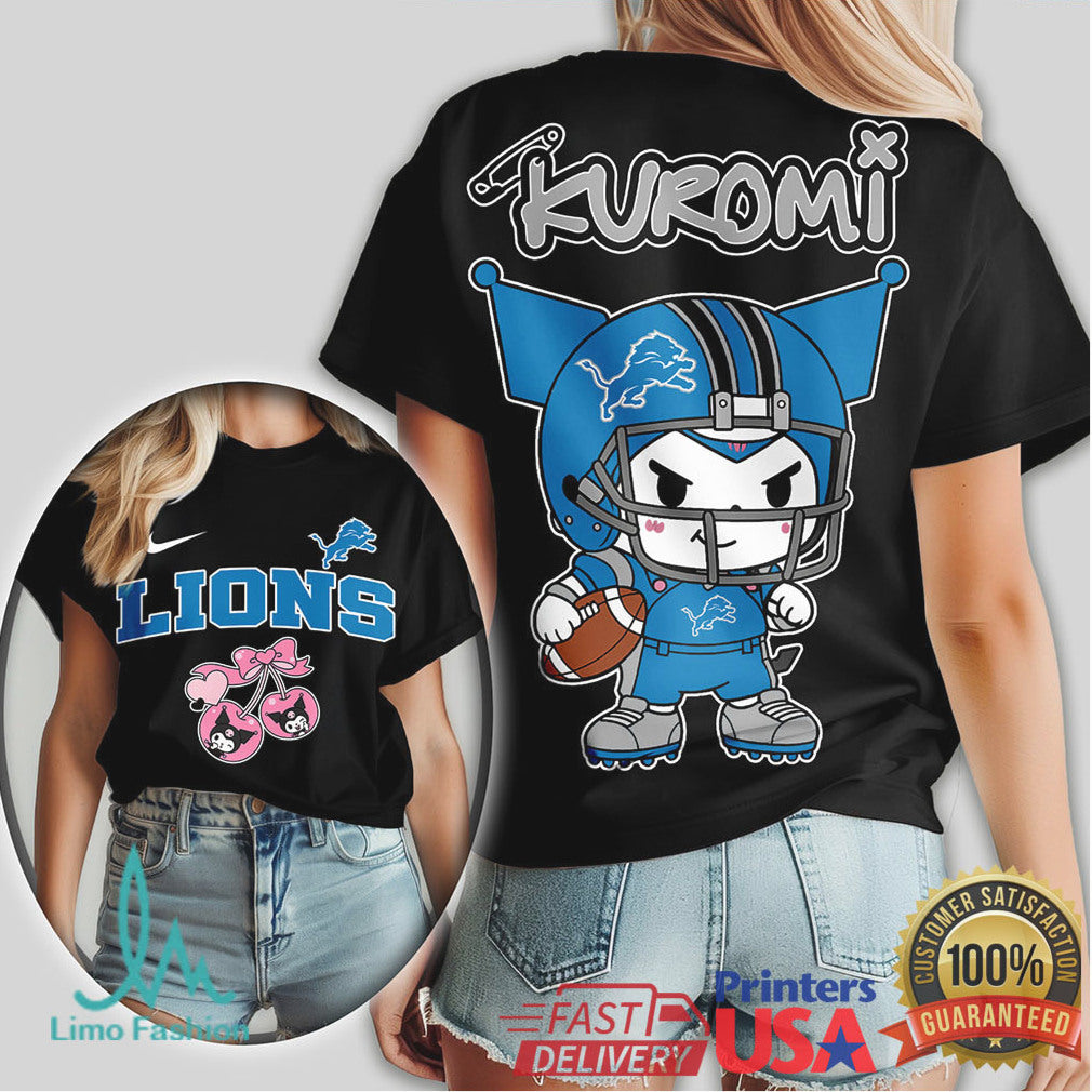 Detroit Lions Kuromi Sanrio Cute NFL Team Shirt - Limotees LLC