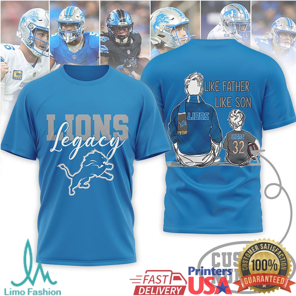 Detroit Lions Legacy Custom T Shirt Family Football Match Day T Shirt - Limotees LLC