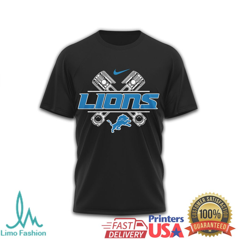 Detroit Lions “Live To Ride” Custom Chopper Biker T Shirt - Limotees LLC