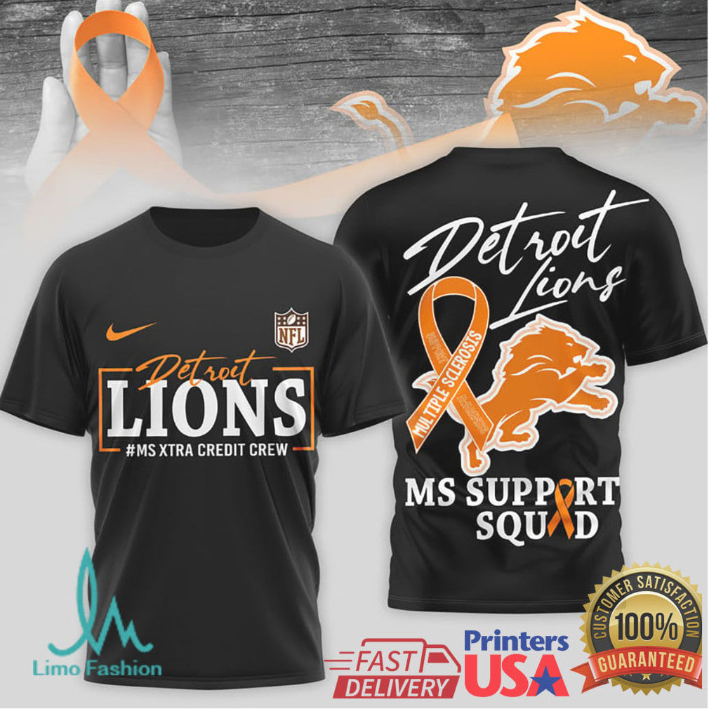 Detroit Lions MS Support Squad Awareness T Shirt