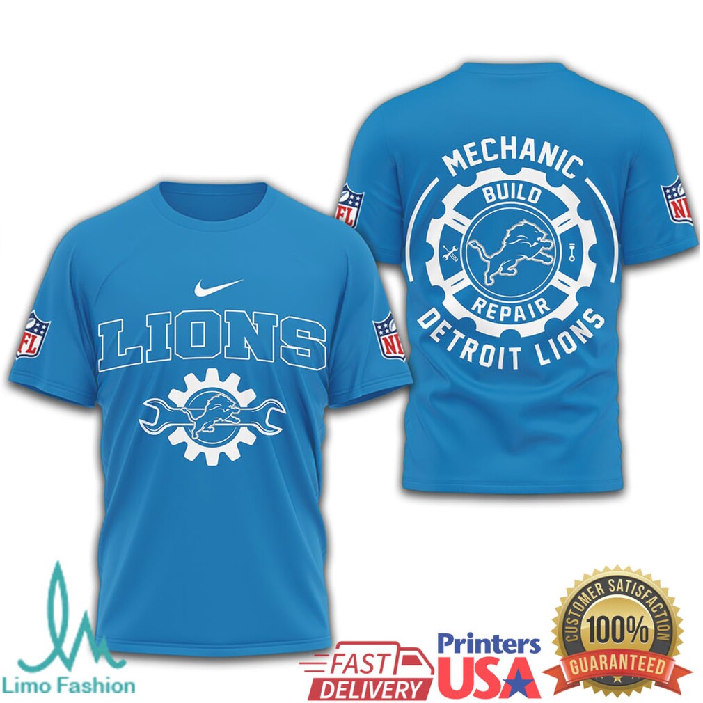 Detroit Lions Mechanic Build Repair Nfl Tshirt - Limotees LLC