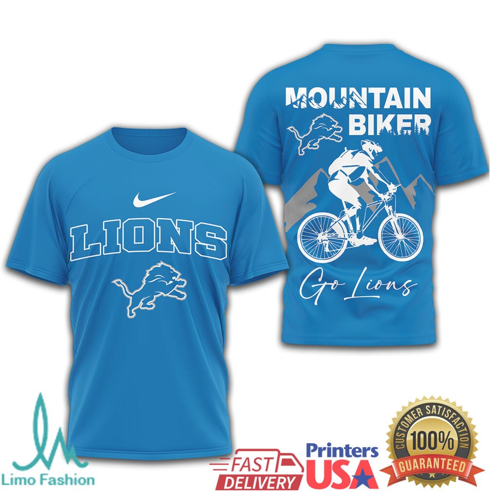 Detroit Lions Mountain Biking Graphic Shirt Go Lions Outdoor Wear - Limotees LLC