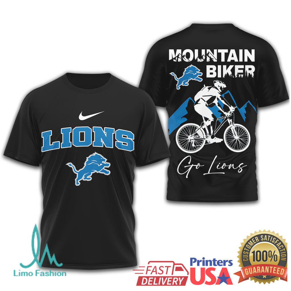 Detroit Lions Mountain Biking Graphic Shirt Go Lions Outdoor Wear - Limotees LLC