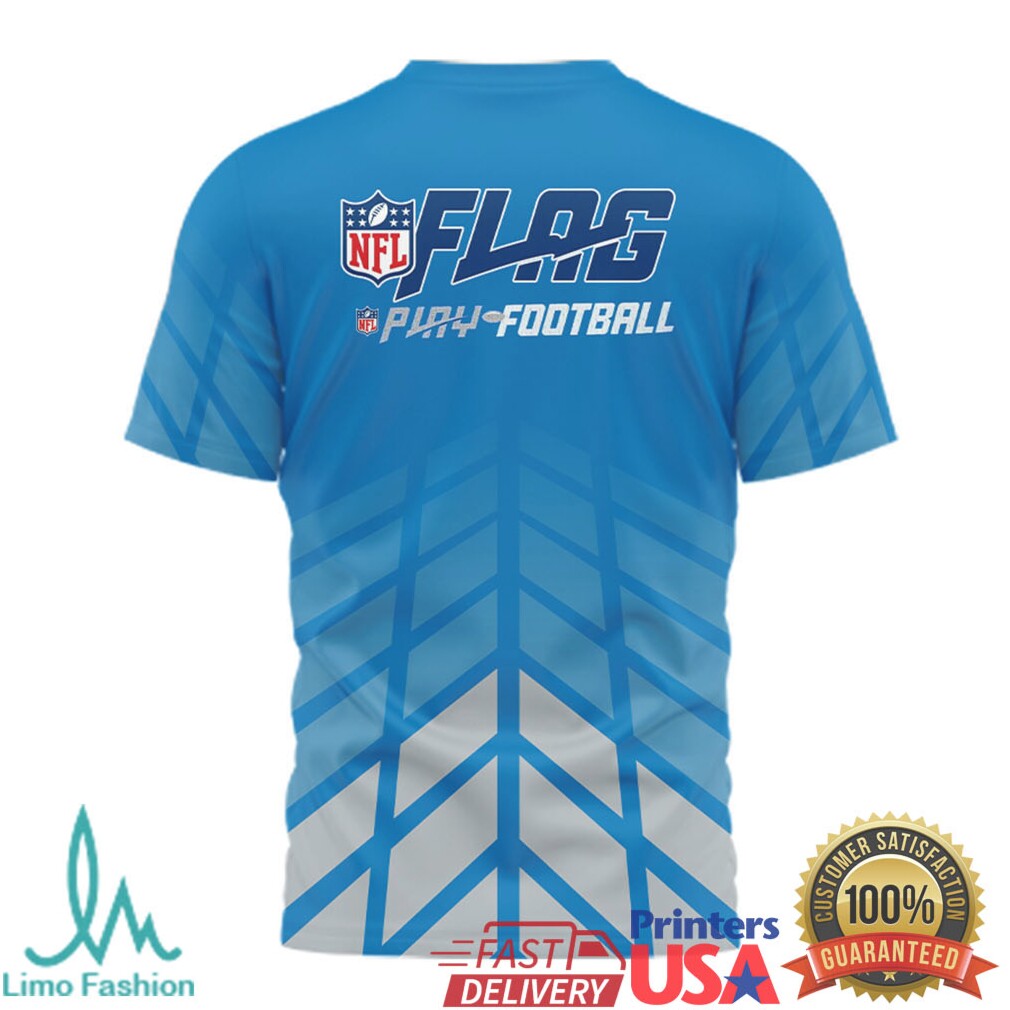 Detroit Lions NFL FLAG Play Football Sublimated T Shirt - Limotees LLC
