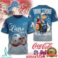 Detroit Lions NFL Popeye x Coca Cola Collaboration Sports T Shirt - Limotees LLC