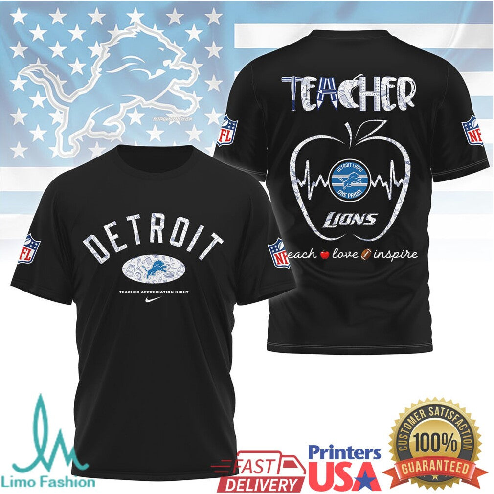 Detroit Lions Nfl Teacher Appreciation Night Shirt Design - Limotees LLC