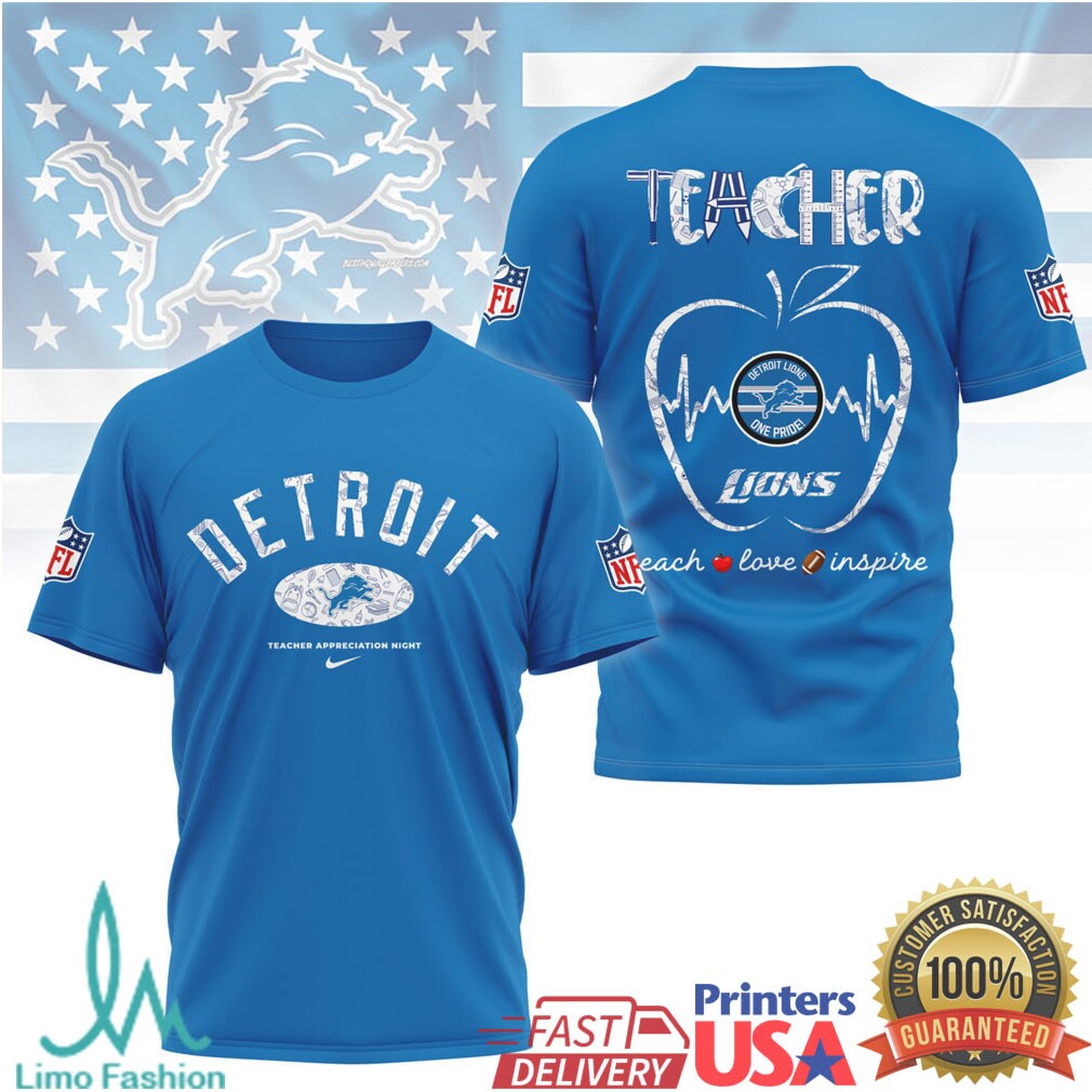 Detroit Lions Nfl Teacher Appreciation Night Shirt Design - Limotees LLC