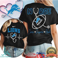 Detroit Lions Nurse T Shirt Football Stethoscope Care Inspire Heal T Shirt