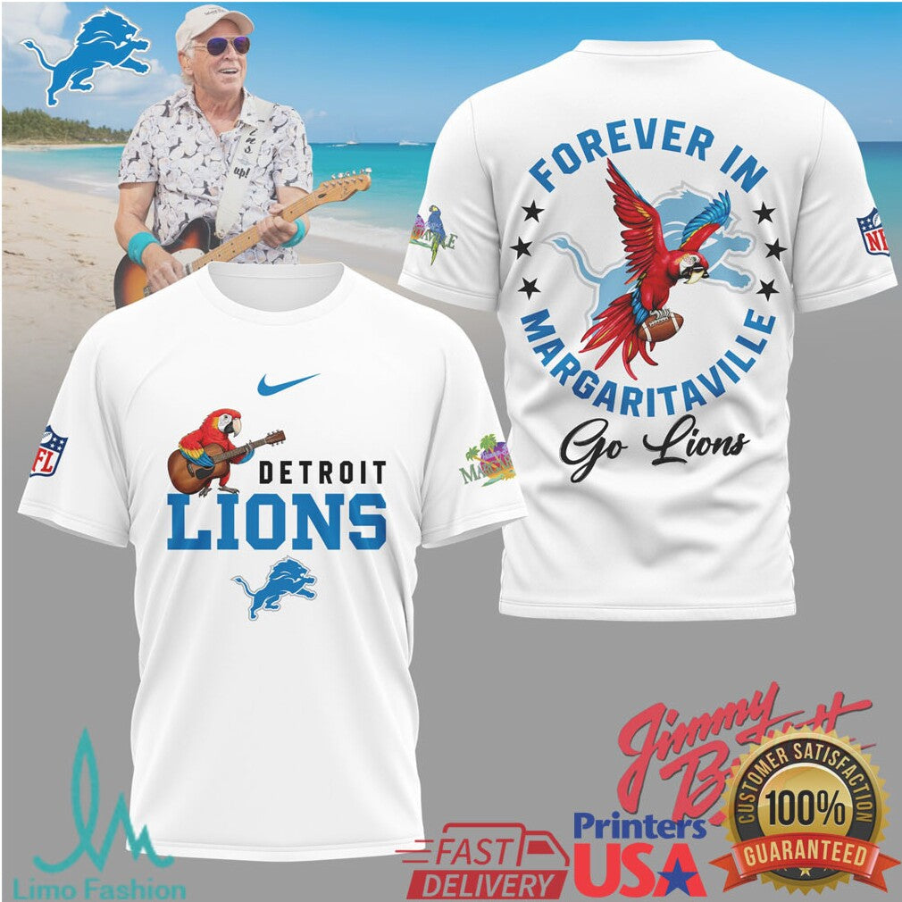 Detroit Lions Official NFL Forever in Margaritaville 3D Shirt - Limotees LLC