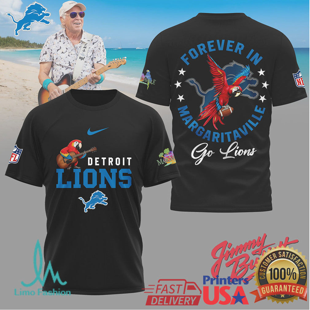 Detroit Lions Official NFL Forever in Margaritaville 3D Shirt - Limotees LLC