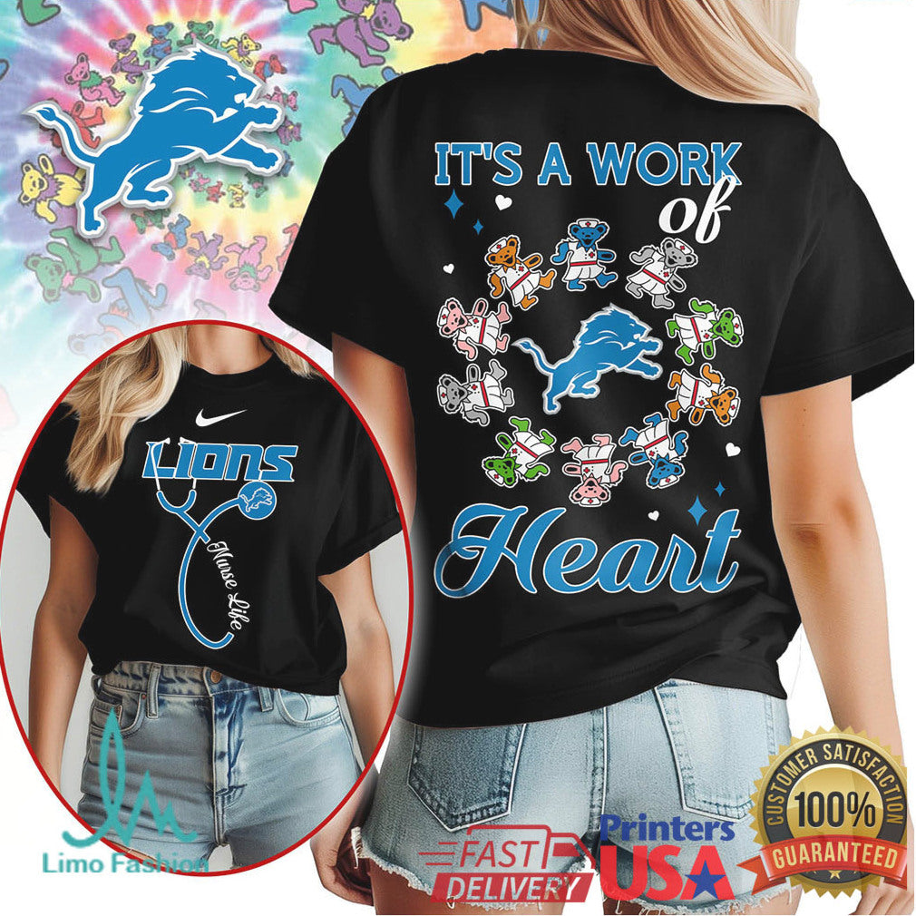 Detroit Lions Official NFL Grateful Dead Nurse 3D Shirt - Limotees LLC