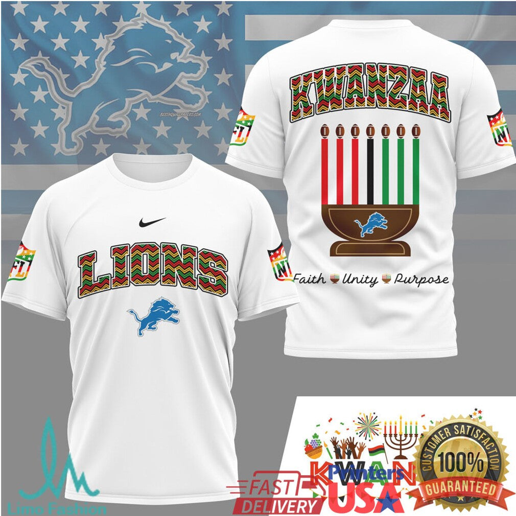 Detroit Lions Official NFL Kwanzaa Pride 3D Shirt - Limotees LLC
