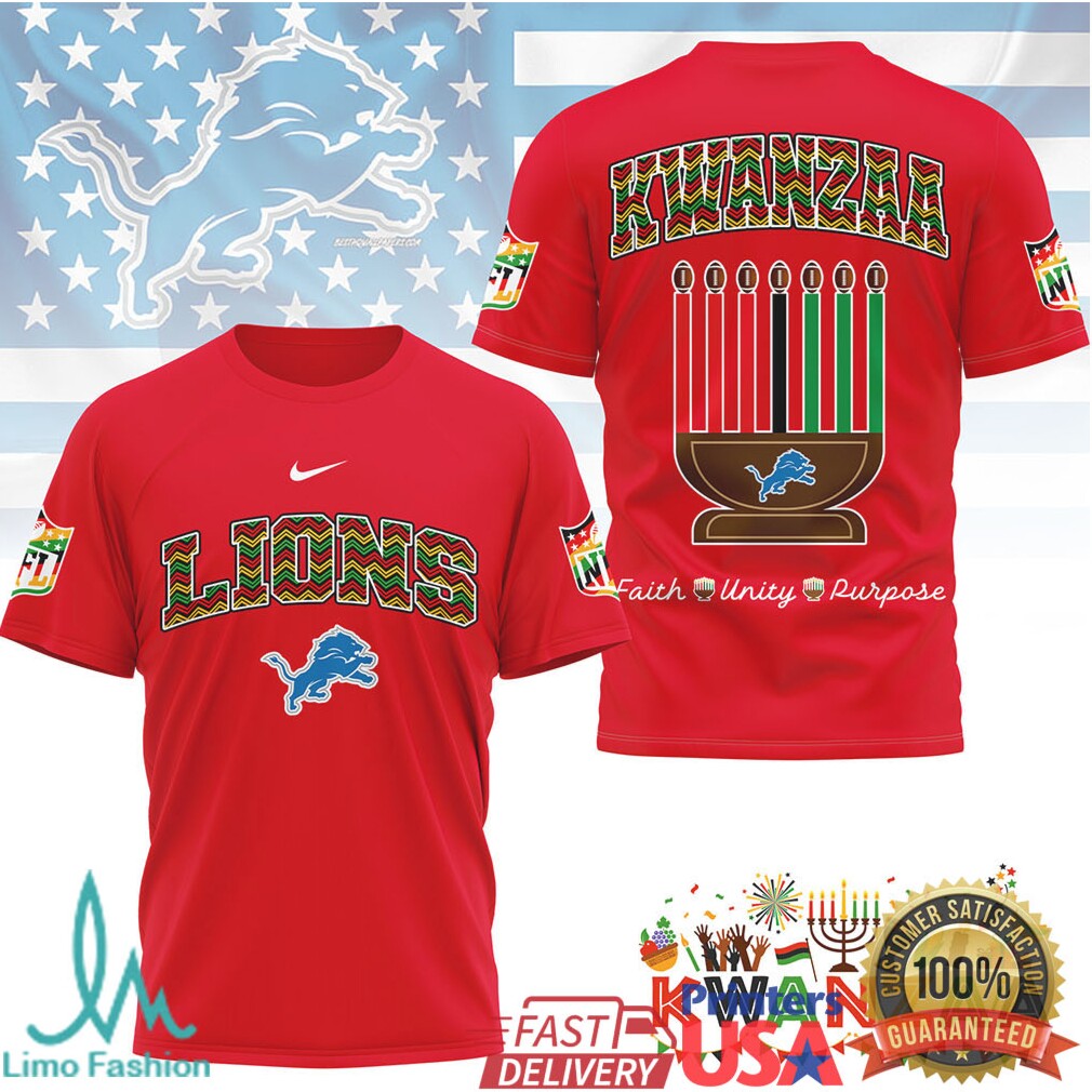 Detroit Lions Official NFL Kwanzaa Pride 3D Shirt - Limotees LLC