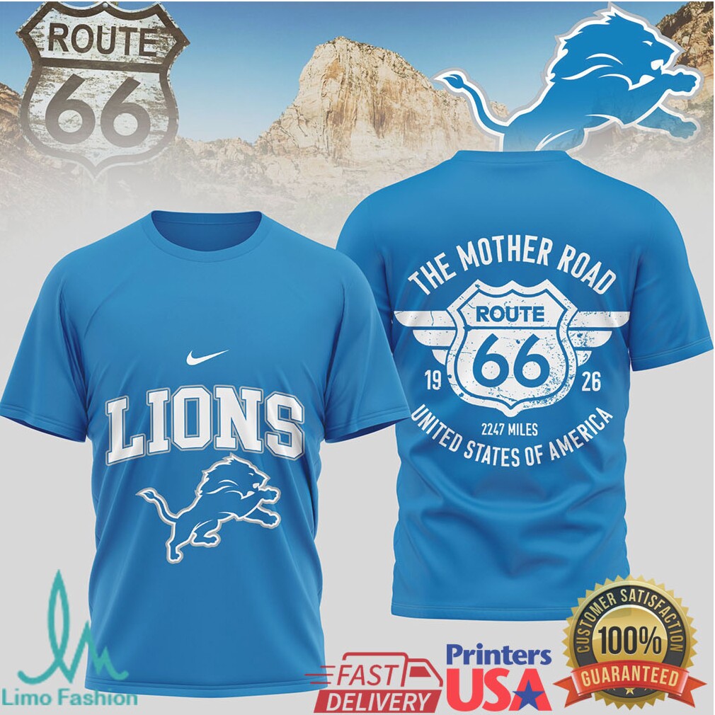 Detroit Lions Official NFL Route 66 3D Shirt - Limotees LLC