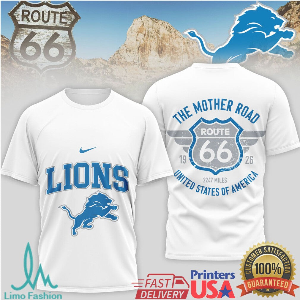 Detroit Lions Official NFL Route 66 3D Shirt - Limotees LLC