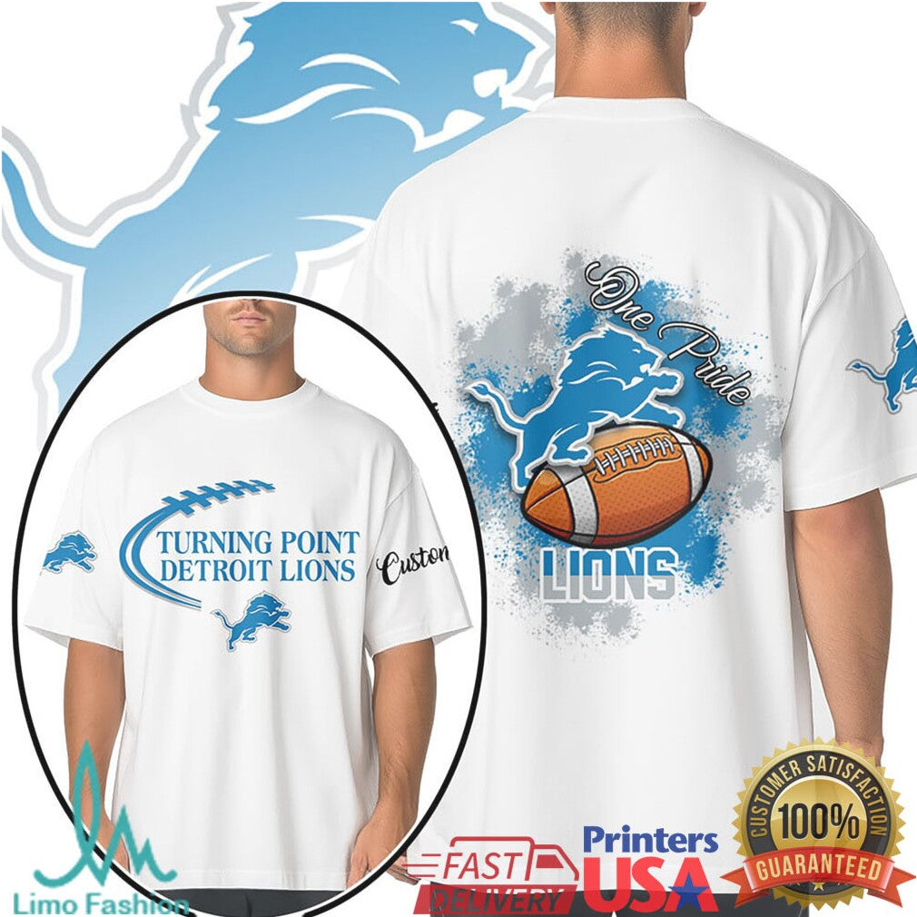 Detroit Lions One Pride NFL Turning Point Custom Football Tee - Limotees LLC