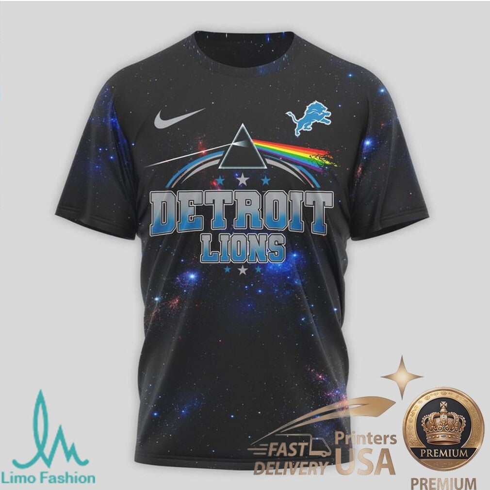 Detroit Lions Pink Floyd Dark Side Of The Moon Fan Apparel T Shirt - Limotees LLC