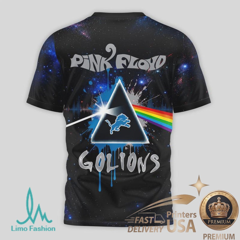 Detroit Lions Pink Floyd Dark Side Of The Moon Fan Apparel T Shirt - Limotees LLC