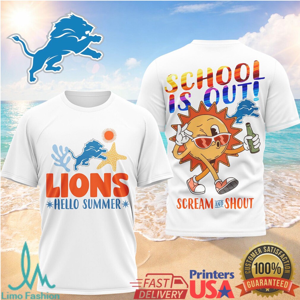 Detroit Lions School Is Out Summer Vacation T Shirt Scream and Shout Graphic T Shirt - Limotees LLC