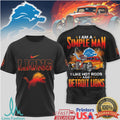 Detroit Lions Simple Man Hot Rod Racing Black T Shirt - Limotees LLC