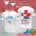 Detroit Lions Snoopy Be Cool Give Blood Awareness T Shirt - Limotees LLC