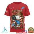 Detroit Lions Snoopy Soldier Red Friday Remember Everyone Deployed T Shirt - Limotees LLC