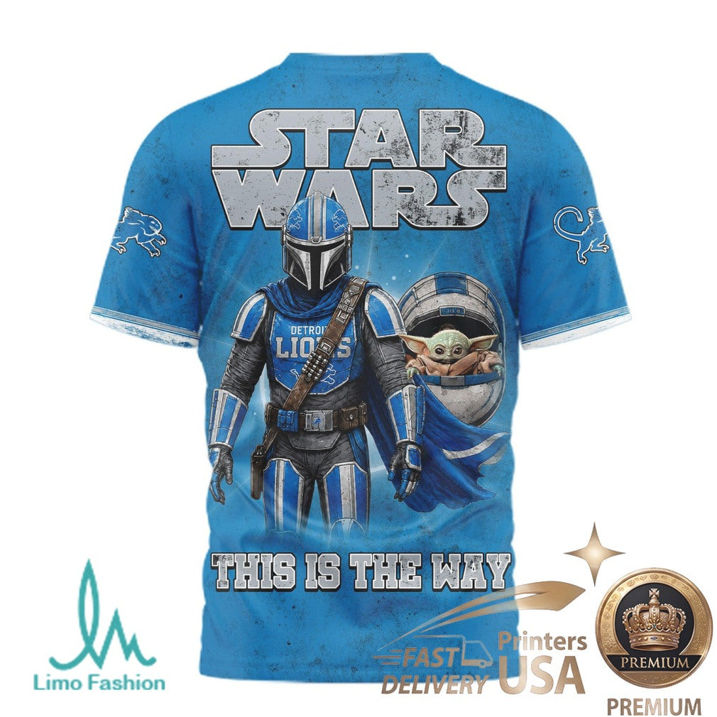 Detroit Lions Star Wars The Mandalorian This Is The Way T Shirt - Limotees LLC
