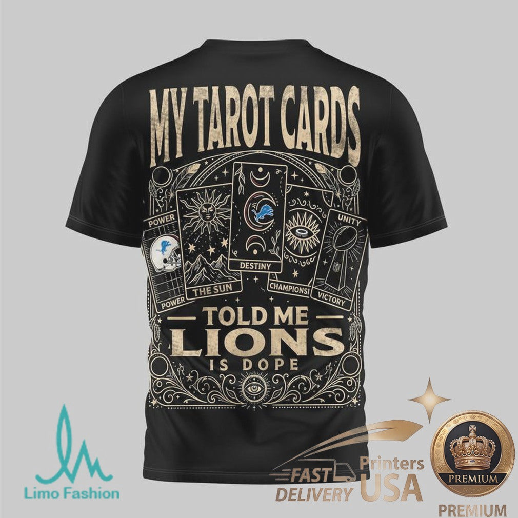 Detroit Lions Tarot Card Design Retro Style Sports T Shirt - Limotees LLC