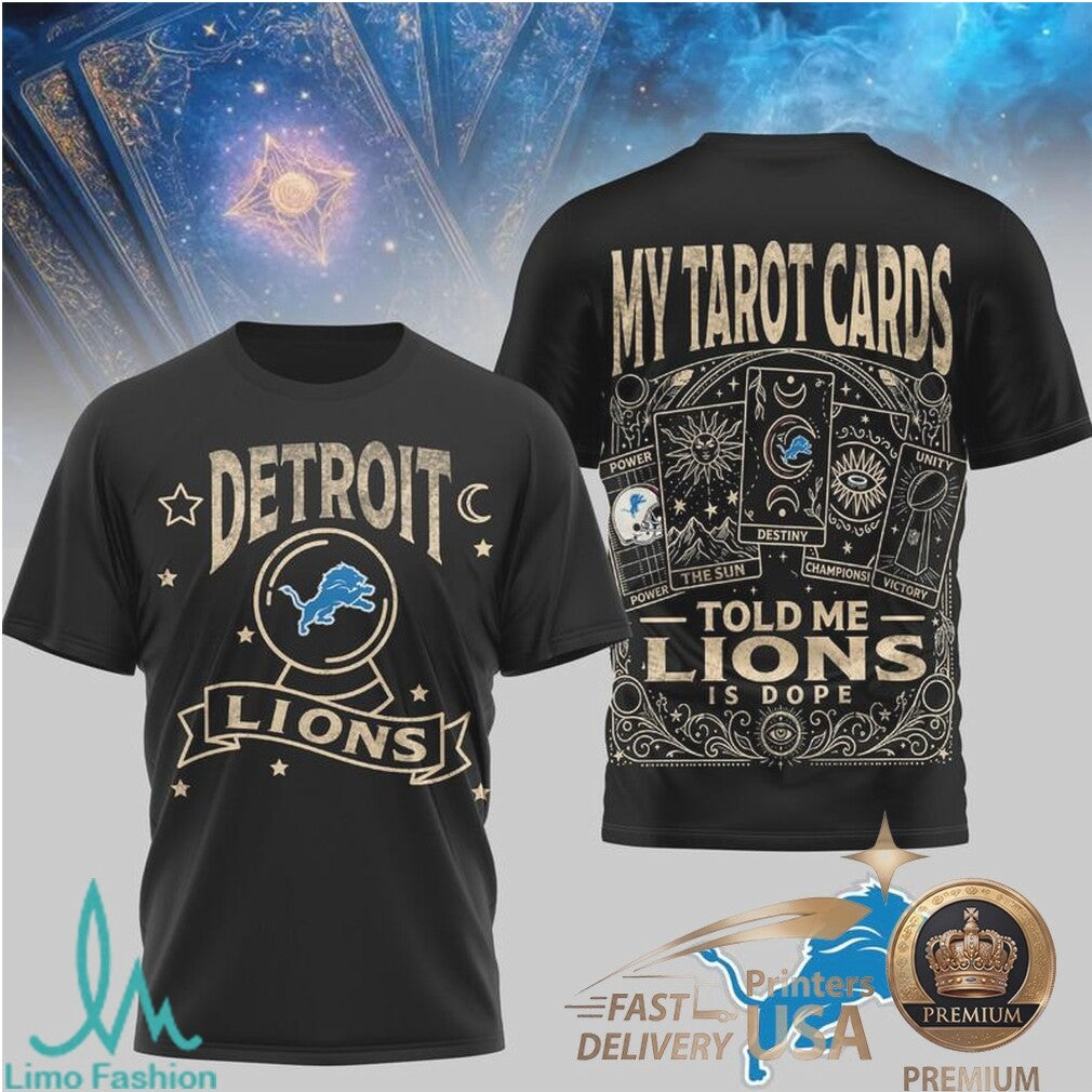 Detroit Lions Tarot Card Design Retro Style Sports T Shirt - Limotees LLC