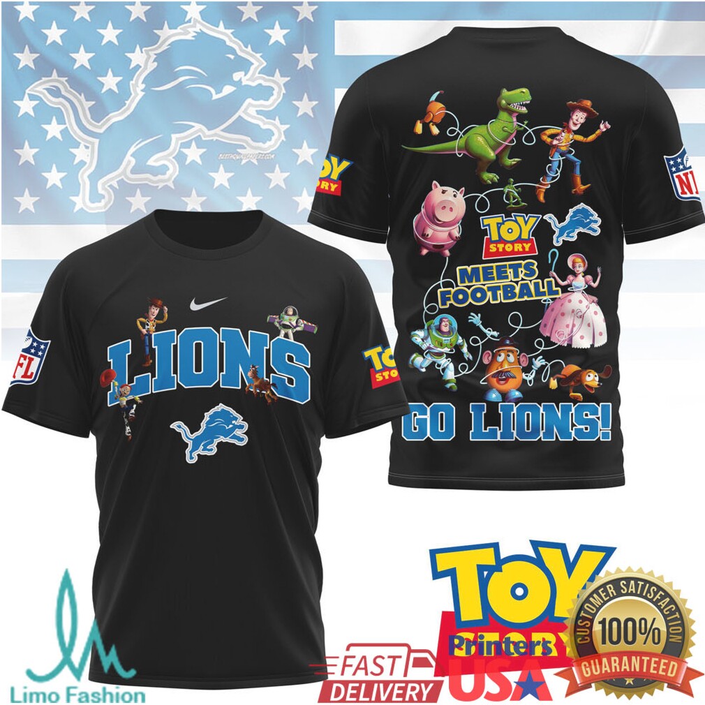 Detroit Lions Toy Story Meets Football Mashup T Shirt Woody & Buzz - Limotees LLC