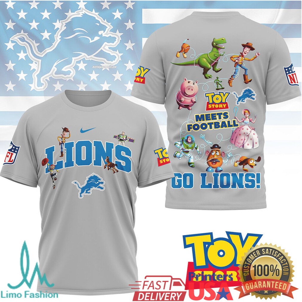 Detroit Lions Toy Story Meets Football Mashup T Shirt Woody & Buzz - Limotees LLC