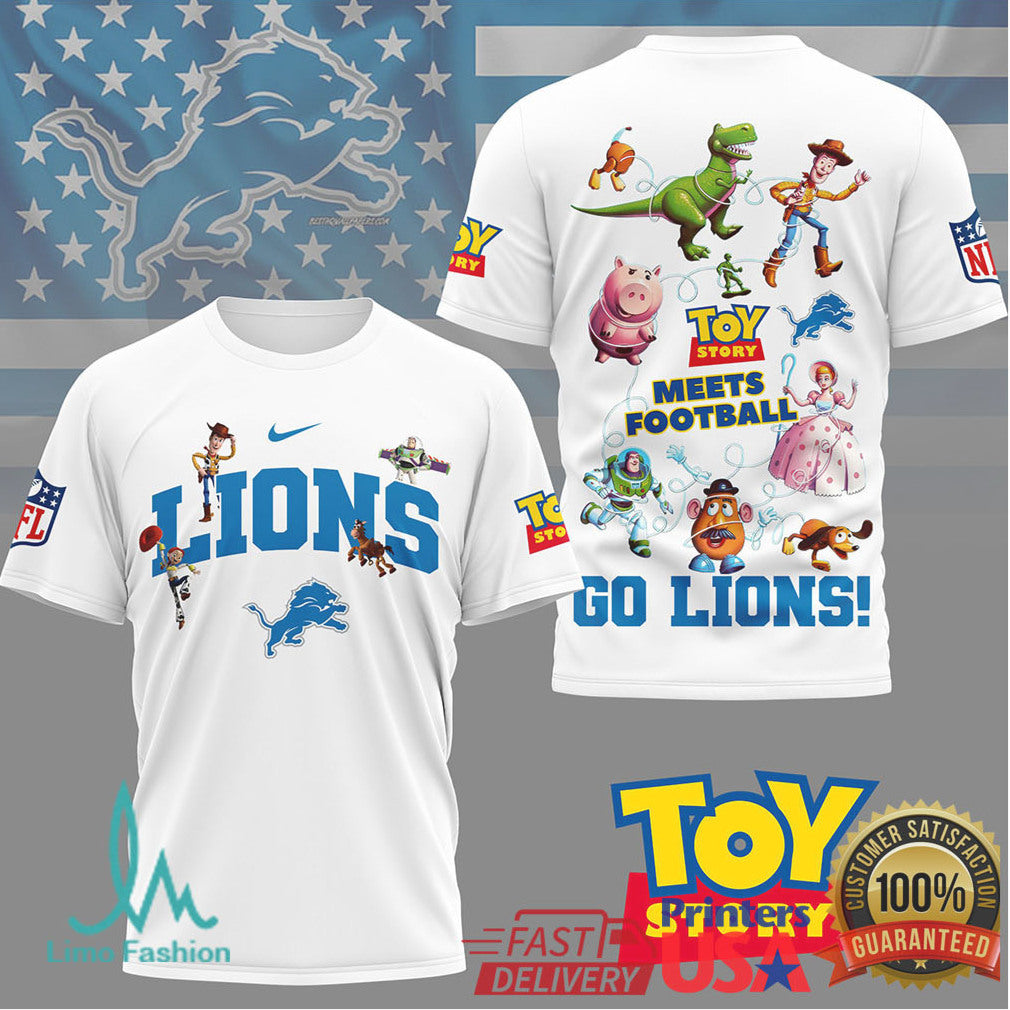 Detroit Lions Toy Story Meets Football Mashup T Shirt Woody & Buzz - Limotees LLC