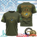 Detroit Lions US Army Military Police Veteran Honor Graphic T Shirt - Limotees LLC
