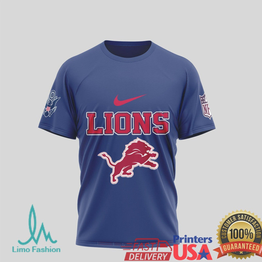 Detroit Lions United States Coast Guard Military Appreciation T Shirt - Limotees LLC