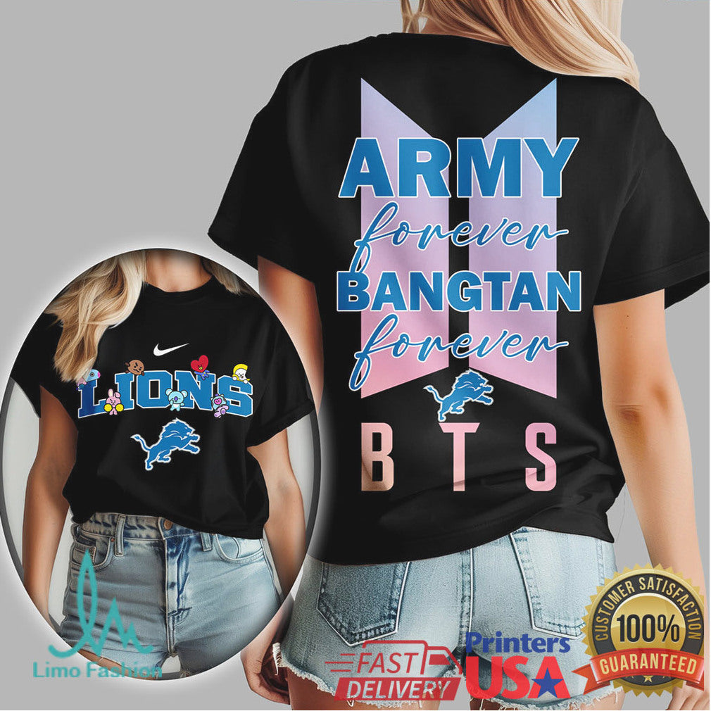 Detroit Lions x BTS Army Forever Bangtan Forever Graphic Tee - Limotees LLC