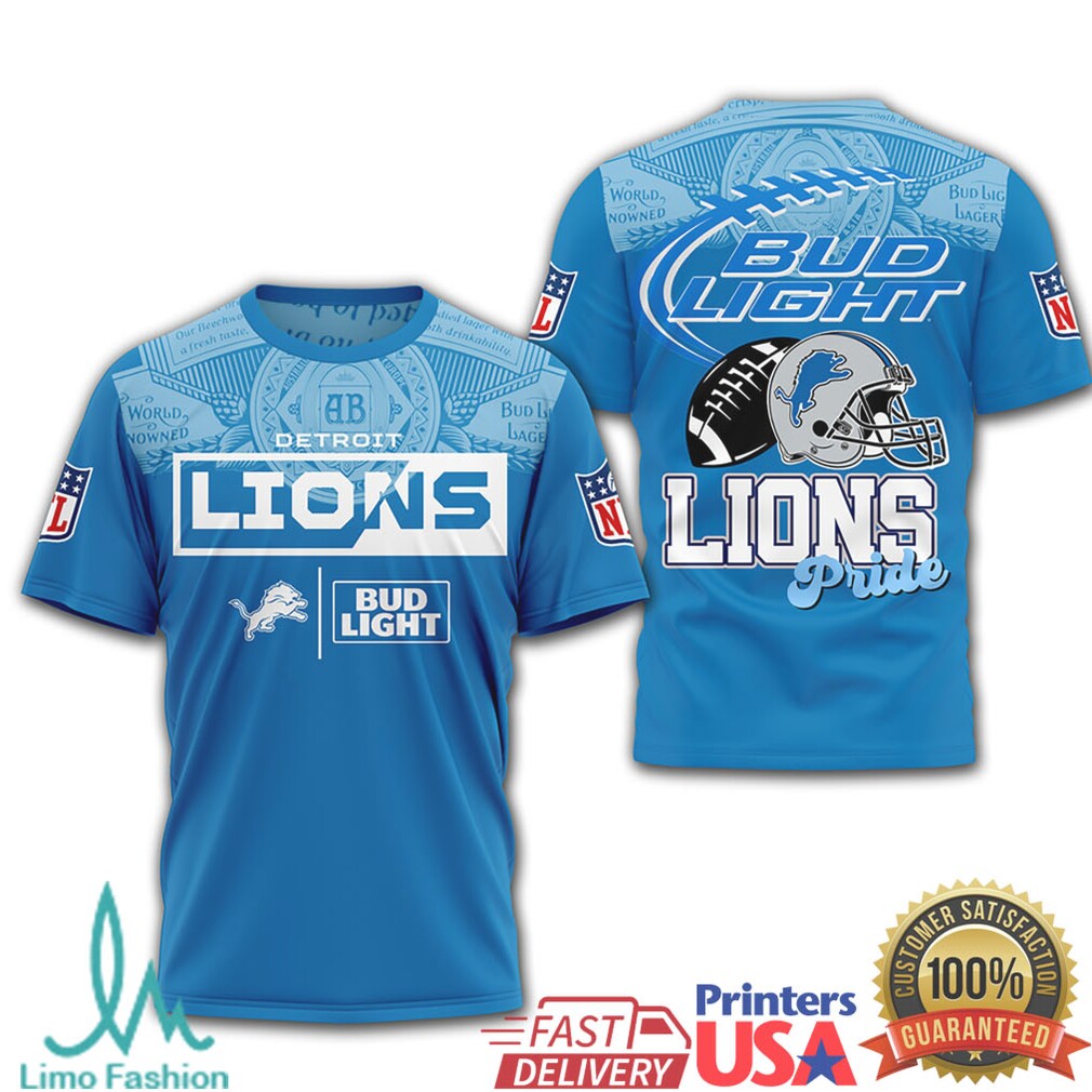 Detroit Lions x Bud Light Pride Blue & White Fan Jersey T Shirt - Limotees LLC