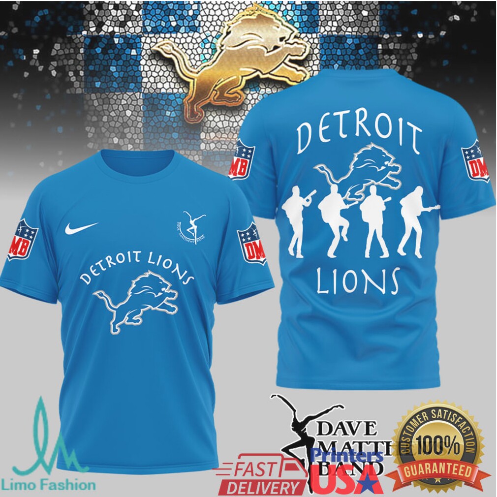 Detroit Lions x Dave Matthews Band Collaboration Fan Apparel T Shirt - Limotees LLC