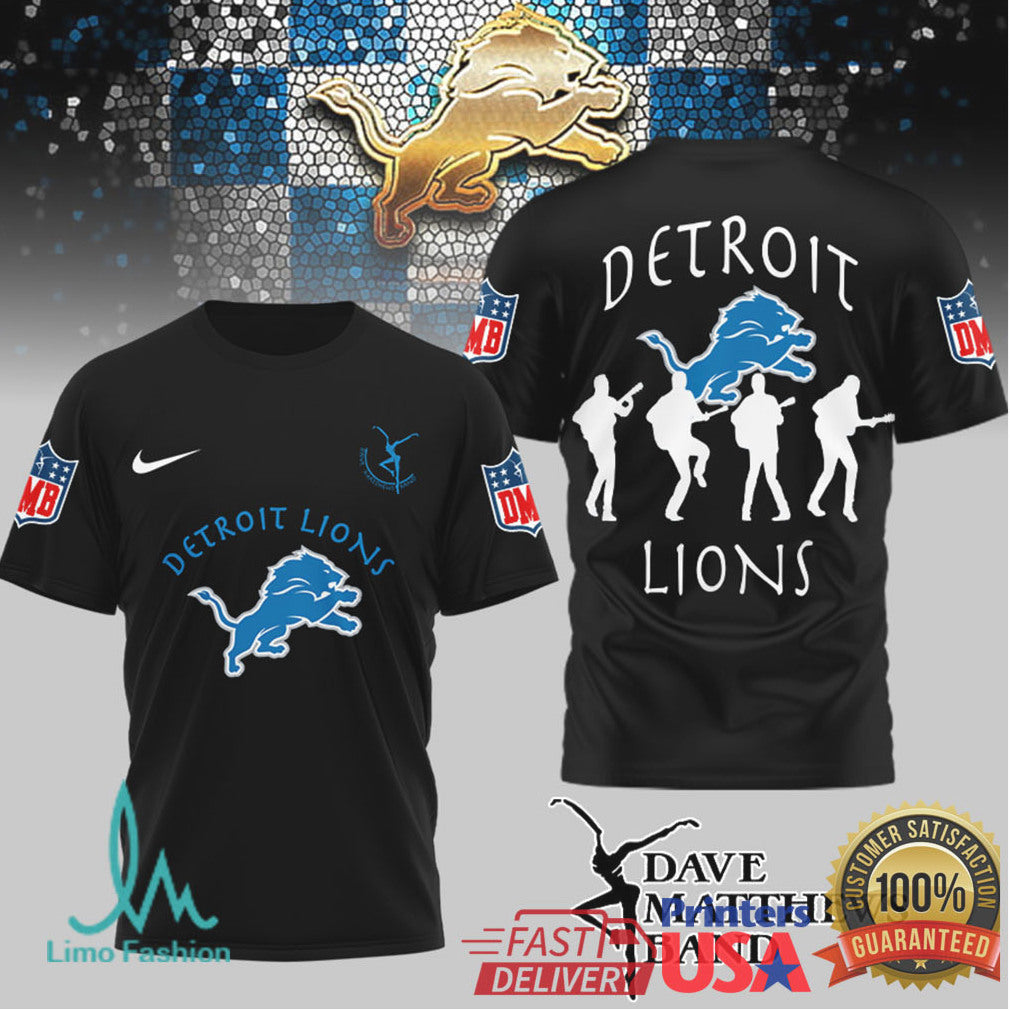 Detroit Lions x Dave Matthews Band Collaboration Fan Apparel T Shirt - Limotees LLC