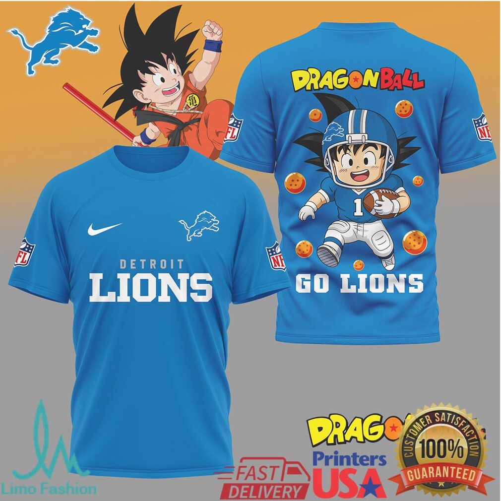 Detroit Lions x Dragon Ball Kid Goku Football Mashup Shirt - Limotees LLC