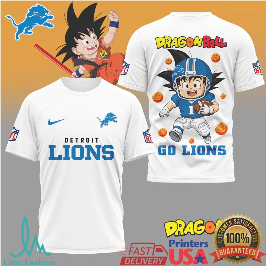 Detroit Lions x Dragon Ball Kid Goku Football Mashup Shirt - Limotees LLC