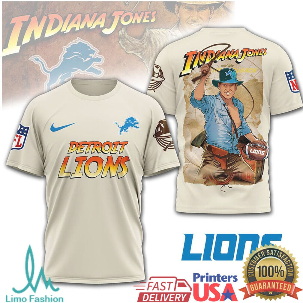 Detroit Lions x Indiana Jones Raiders of the Gridiron Vintage T Shirt - Limotees LLC