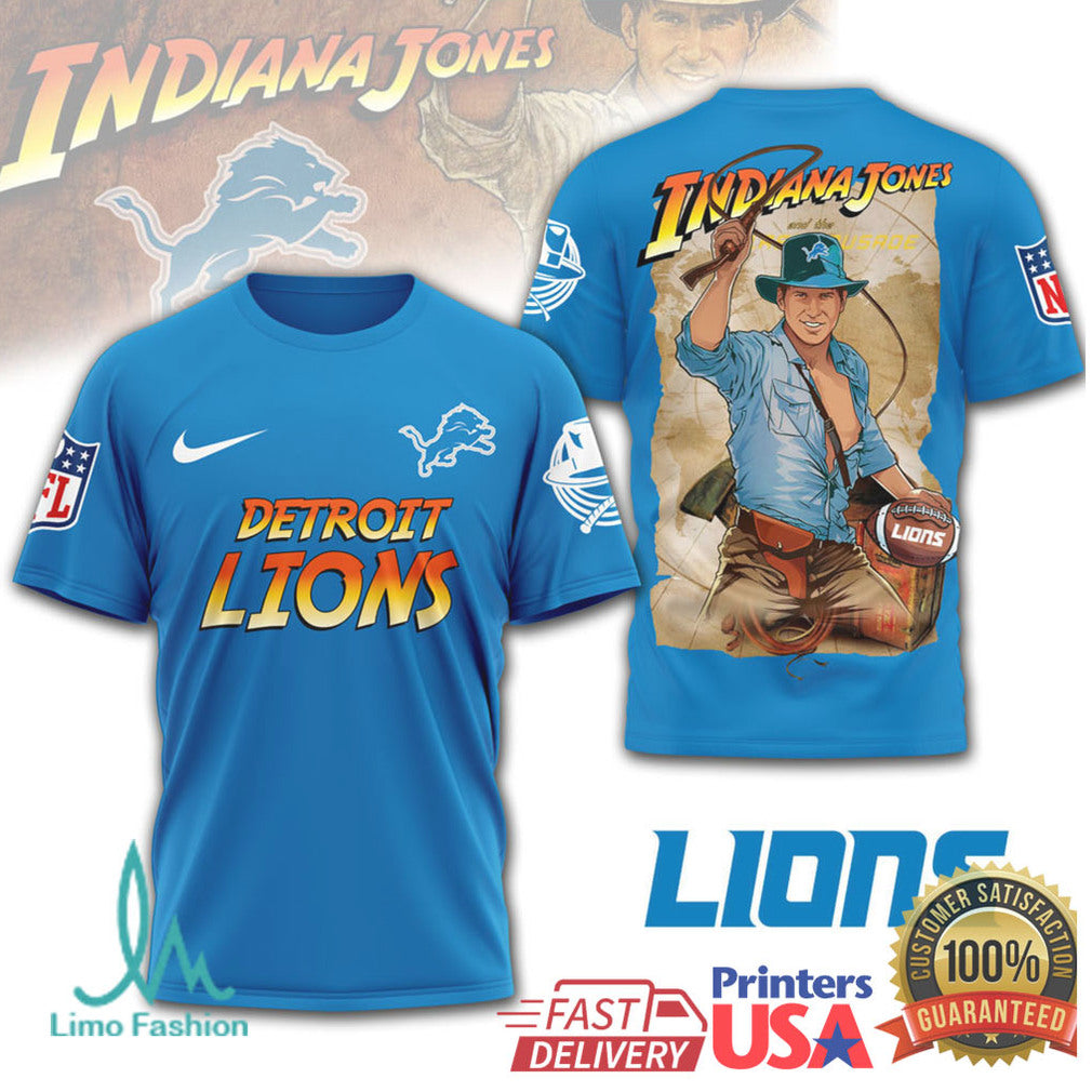 Detroit Lions x Indiana Jones Raiders of the Gridiron Vintage T Shirt - Limotees LLC