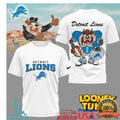 Detroit Lions x Looney Tunes Taz Tasmanian Devil Football Graphic T Shirt - Limotees LLC